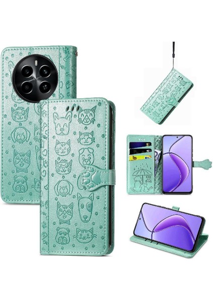Realme 13 Pro Karikatür Hayvanlar Için Kılıf Kapak Çevirin Kısa Kayış Deri Kılıf (Yurt Dışından) modelleri