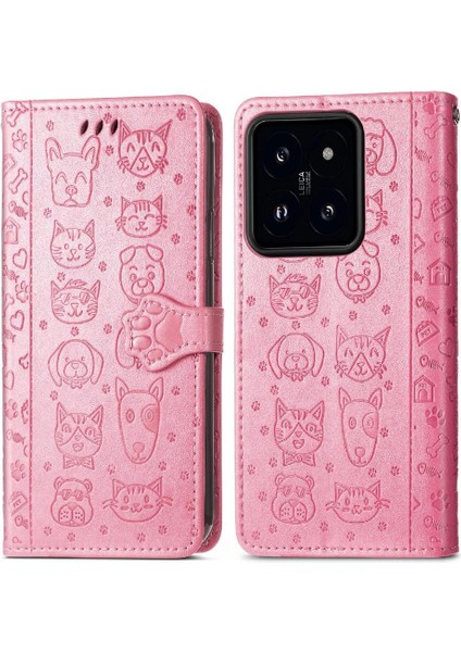 Xiaomi 14T Pro Flip Kapak Için Kılıf Kısa Kayış Darbeye Karikatür Hayvanlar (Yurt Dışından) fiyatları