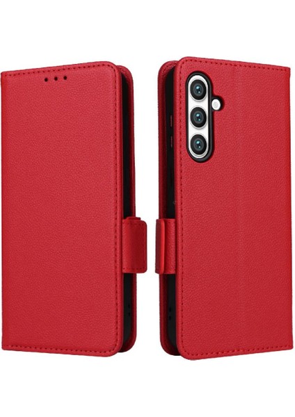 Samsung Galaxy S24 Fe Pu Deri Cüzdan Için Flip Case Yan Toka Kartı (Yurt Dışından)