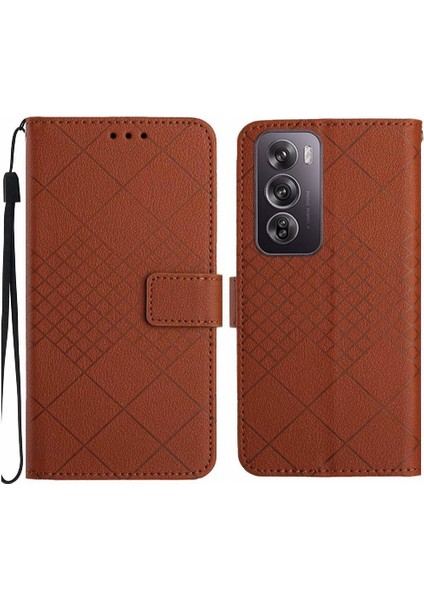 Oppo RENO12 Pro 5g Için Flip Case El Kayışı Kart Yuvası Standı Elmas ile (Yurt Dışından)