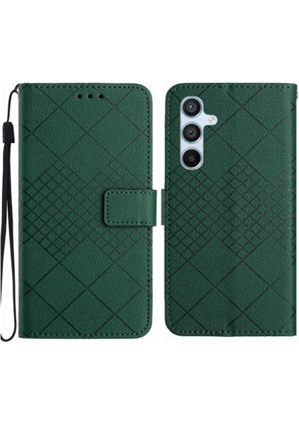 El Kayışı Manyetik Kapak Elmas ile Samsung Galaxy A16 5g Için Flip Case (Yurt Dışından)