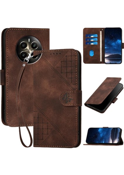 Realme 12 Artı ve Kredi Kartı Yuvası Yüksek Kaliteli Deri Için Flip Case (Yurt Dışından)