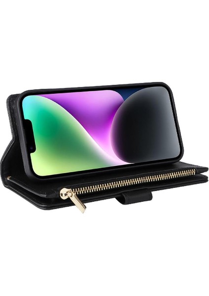 IPhone 14 Kayış Darbeye Dayanıklı Cüzdan Kart Yuvaları Için Flip Case (Yurt Dışından) modelleri