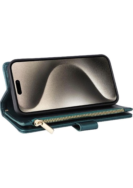 IPhone 15 Için Flip Case Pro Max Darbeye Kart Yuvaları Cüzdan Kayış (Yurt Dışından)