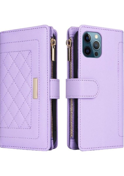 IPhone 12 Için Flip Case Pro Max Kart Yuvaları Kayış Cüzdan Darbeye (Yurt Dışından)