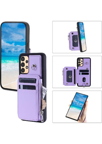 Cüzdan Kılıf Galaxy A14 4g/5g 3 Büyük Kart Kickstand Flip Folio (Yurt Dışından)