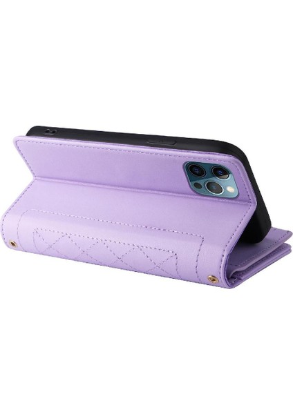 IPhone 12 Için Flip Case Pro Max Kart Yuvaları Kayış Cüzdan Darbeye (Yurt Dışından)