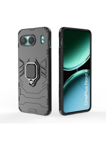 Oneplus Nord 4 Askeri Sınıf Koruma Için Halka Araba Montaj Kickstand Durumda (Yurt Dışından)