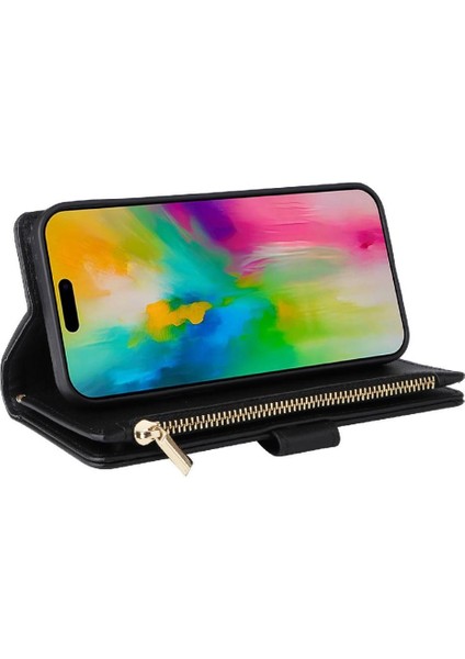IPhone 16 Için Flip Case Artı Darbeye Cüzdan Kart Yuvaları Kayış (Yurt Dışından)