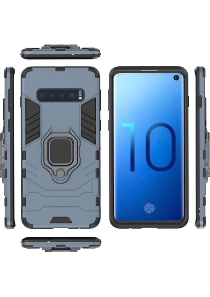 Halka Araba Dağı Kickstand Kılıf Galaxy S10 Darbeye Metal Halka (Yurt Dışından)