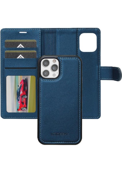 IPhone 11 Için Flip Case Pro Max Bölünmüş Deri Cüzdan Telefon Kapak 2 In 1 Pu (Yurt Dışından)