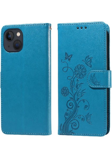 IPhone 13 Mini Çiçek Kart Yuvaları Deri Flip Case Için Flip Case (Yurt Dışından)