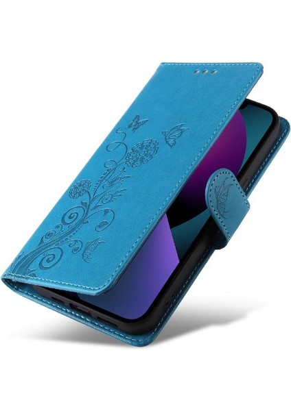 IPhone 13 Mini Çiçek Kart Yuvaları Deri Flip Case Için Flip Case (Yurt Dışından)