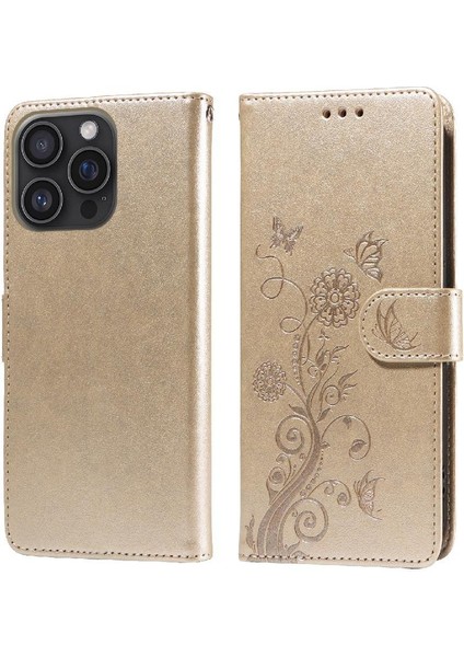 IPhone 16 Için Flip Case Pro Max Çiçek Cardyuvaları Deri Flip (Yurt Dışından)