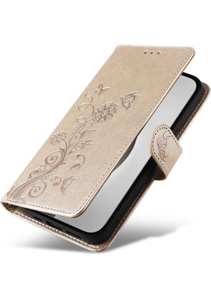 IPhone 16 Için Flip Case Pro Max Çiçek Cardyuvaları Deri Flip (Yurt Dışından)