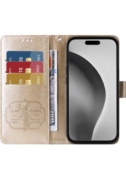 IPhone 16 Için Flip Case Pro Max Çiçek Cardyuvaları Deri Flip (Yurt Dışından)