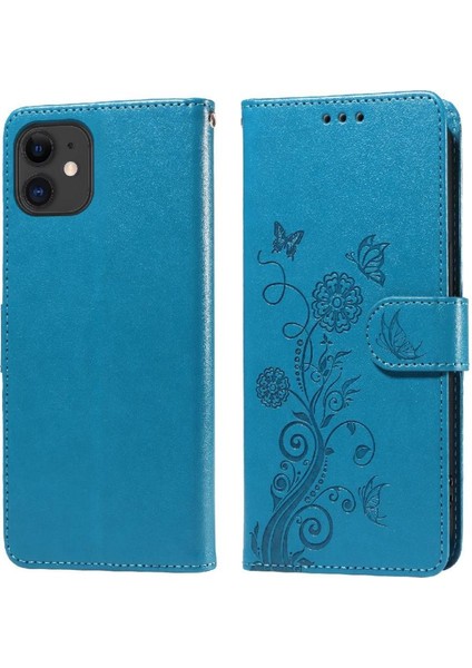IPhone 12 Mini Flip Deri Çiçek Kart Yuvaları Için Flip Case (Yurt Dışından)