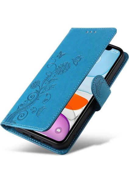 IPhone 12 Mini Flip Deri Çiçek Kart Yuvaları Için Flip Case (Yurt Dışından)