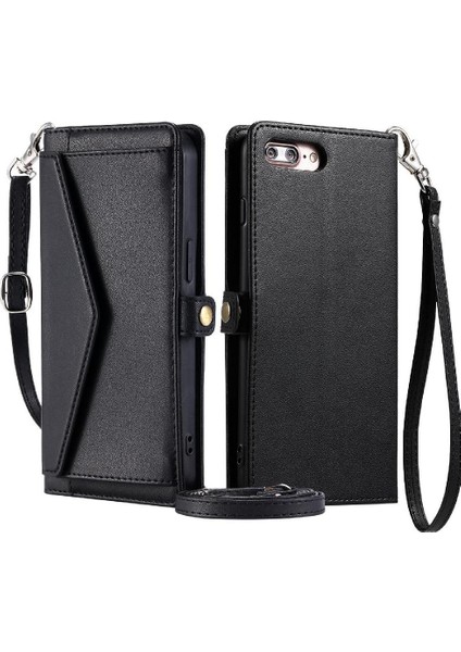 Cüzdan Crossbody Durumda IPhone 7 Artı/8 Artı Rfıd Engelleme Fermuar Faturaları (Yurt Dışından)