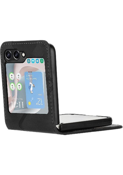 Galaxy Z Flip 6 Için Flip Case Kart Yuvası Standı ile Flip Cüzdan Pu (Yurt Dışından)