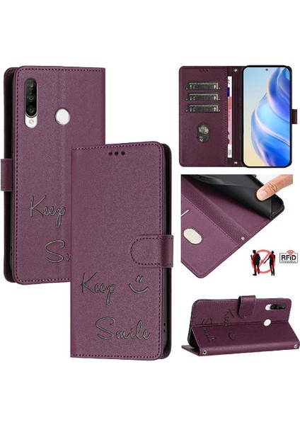 Huawei P30 Lite Kart Tutucu Cüzdan Rfıd Engelleme Pu Deri Flıp Için Kılıf (Yurt Dışından)