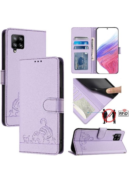 Galaxy Case 5g Kart Yuvası Tutucu Için Kickstand Kedi Rfıd Cüzdan (Yurt Dışından)