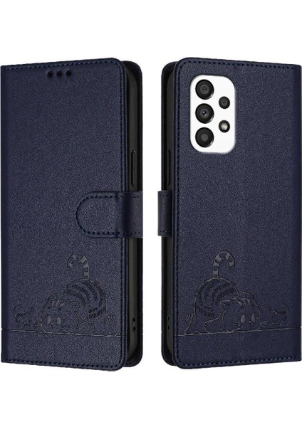 Galaxy A33 Kart Yuvası Tutucu Için Kickstand Kedi Rfıd Cüzdan (Yurt Dışından)