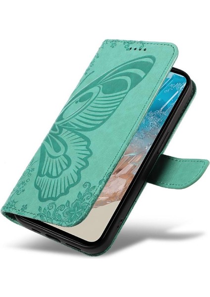 Galaxy M35 Ayrılabilir El Kayışı Kabartmalı Kelebek Için Flip Case (Yurt Dışından)