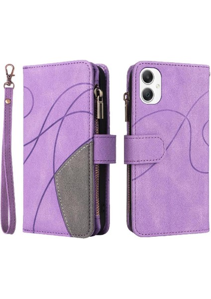 Galaxy A06 Kickstand Koruyucu Fermuar Cüzdan Tarzı Dokuz (Yurt Dışından) modelleri