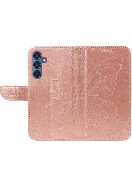 Galaxy M35 Ayrılabilir El Kayışı Kabartmalı Kelebek Için Flip Case (Yurt Dışından)