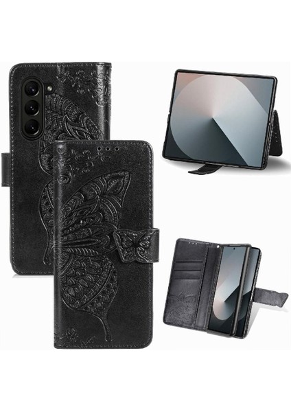 Galaxy Z Için Kılıf Fold 6 Kanat Cüzdan Kelebek Çok Renkli (Yurt Dışından)