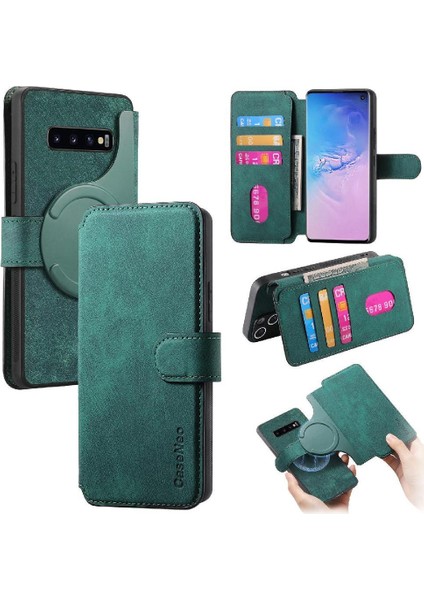 Galaxy S10 Cüzdan Mıknatıs Koruyucu Malzeme Retro Için Flip Case (Yurt Dışından)