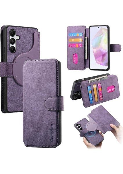 Galaxy A35 5g Için Flip Case Cüzdan Kart Standı Retro Mıknatıs (Yurt Dışından)