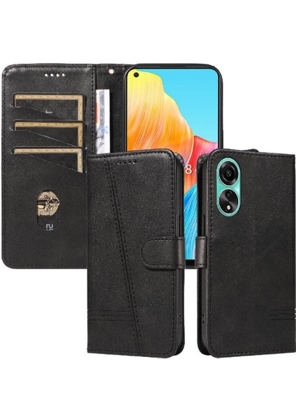 Oppo A78 4g Için Filp Durumda Ayrılabilir Siyah Bilezik Preslenmiş Pu Deri (Yurt Dışından) indirimleri