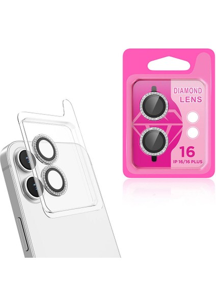Apple iPhone 16 Cl-06 Kamera Lens Koruyucu-Gümüş