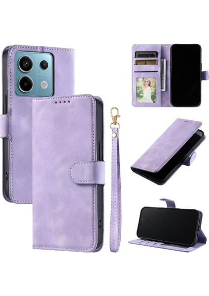 Xiaomi Redmi Not Için Flip Case 13 Pro 5g Kickstand Bilek Kayışı Cüzdan Pu (Yurt Dışından)
