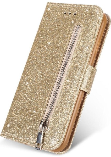 Huawei P30 Pro Glitter Cüzdan Kılıf Için Fermuarlı Cebi Durumda Pu Deri Kart (Yurt Dışından) modelleri