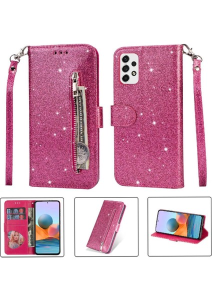 Samsung Galaxy A33 5g Glitter Cüzdan Kılıf Için Fermuarlı Cebi Durumda Manyetik (Yurt Dışından)