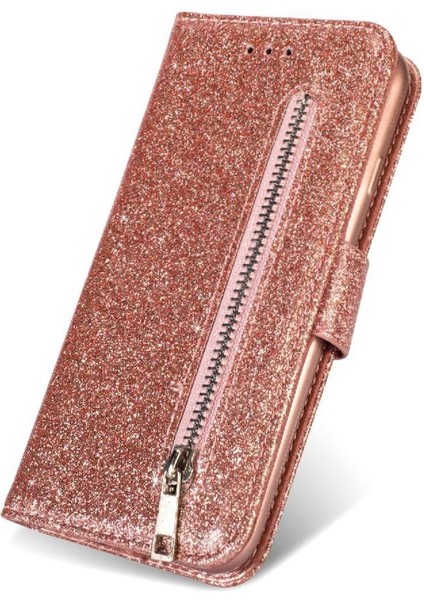 Samsung Galaxy S10 Artı Pu Deri Glitter Cüzdan Için Fermuarlı Cebi Durumda (Yurt Dışından) fiyatları
