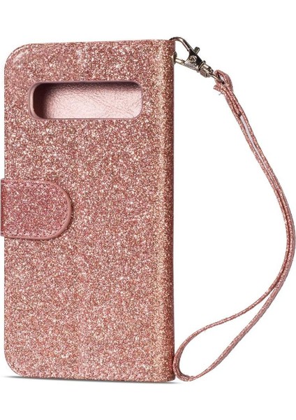 Samsung Galaxy S10 Artı Pu Deri Glitter Cüzdan Için Fermuarlı Cebi Durumda (Yurt Dışından) modelleri