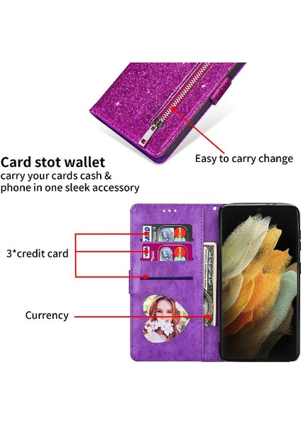 Samsung Galaxy S22 5g Için Fermuar Cep Durumda Kart Tutucu Bilek Kayışı Pu (Yurt Dışından) modelleri
