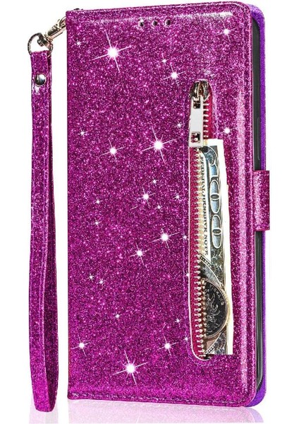Samsung Galaxy S23 Artı Glitter Cüzdan Kılıf Bilek Için Fermuarlı Cebi Durumda (Yurt Dışından) fırsatları