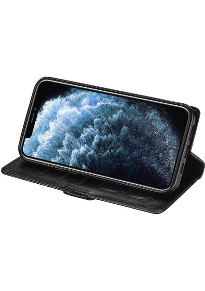 IPhone 12 Pro Max Pu Deri Manyetik Kapatma Için Fermuarlı Cebi Durumda (Yurt Dışından)