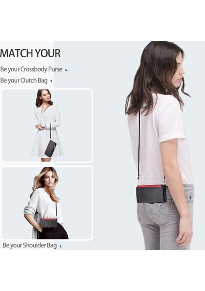 Google Piksel 8 Uzun Kordon Fermuar Faturaları Yuvası Rfıd 9 Için Crossbody Durumda (Yurt Dışından)