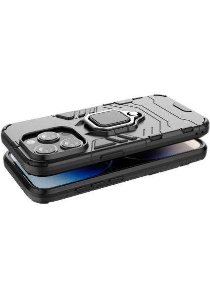 Halka Araba Dağı Kickstand Kılıf IPhone 15 Pro Darbeye Dayanıklı Metal Halka (Yurt Dışından)