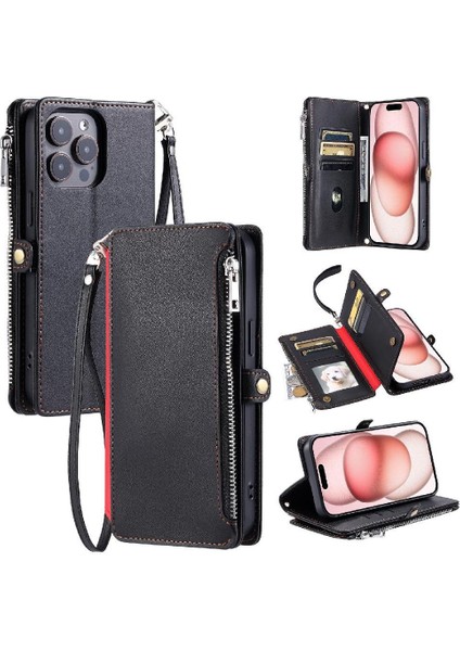 IPhone 14 Için Crossbody Durumda Pro Max Uzun Kordon Fermuar Faturaları Yuvası 9 (Yurt Dışından)