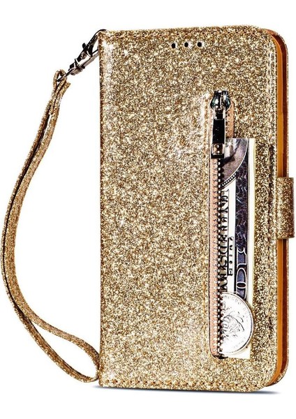 IPhone 7 Için Fermuar Cep Durumda Artı/iphone 8 Artı Bilek Kayışı Glitter Pu (Yurt Dışından)