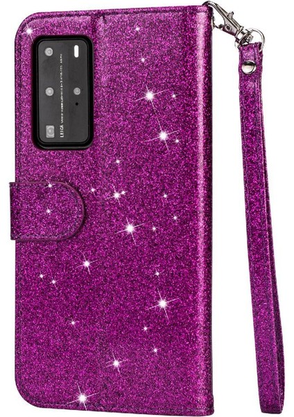 Huawei P40 Pro Pu Deri Manyetik Kapatma Kartı Için Fermuarlı Cebi Durumda (Yurt Dışından) modelleri