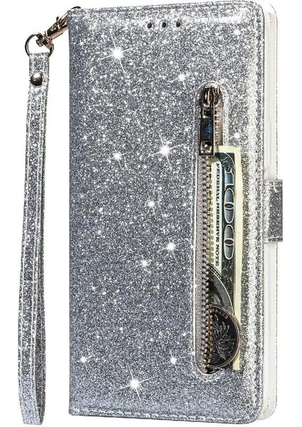 IPhone 11 Için Fermuarlı Cebi Durumda Pu Deri Manyetik Kapatma Glitter (Yurt Dışından) fiyatları