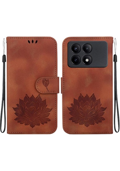 Xiaomi Poco X6 Pro 5g Için Flip Case Kickstand Kabartma Lotus Çiçek (Yurt Dışından)